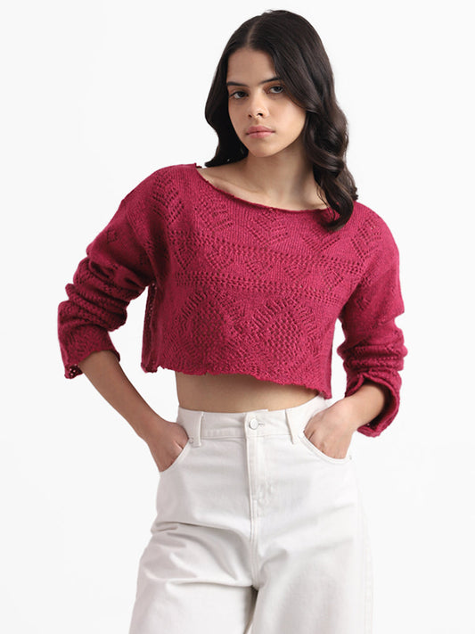 Nuon Magenta Pink Knitted Sweater