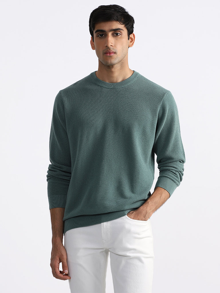 Ascot Sage Cotton Relaxed-Fit Sweater