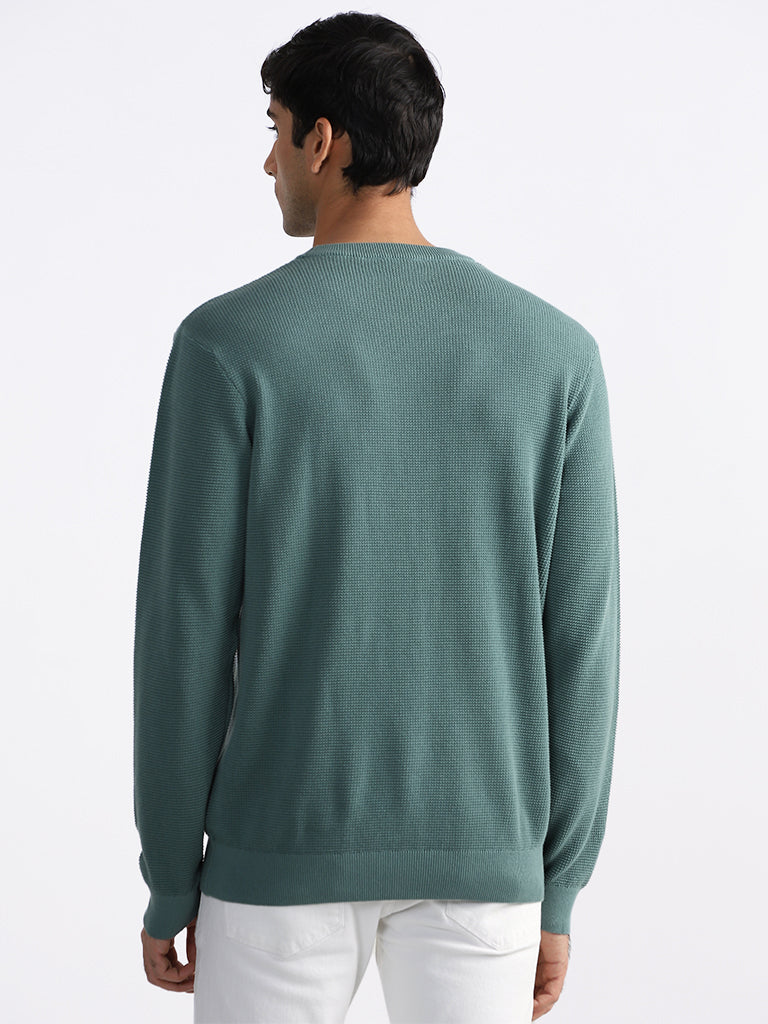 Ascot Sage Cotton Relaxed-Fit Sweater