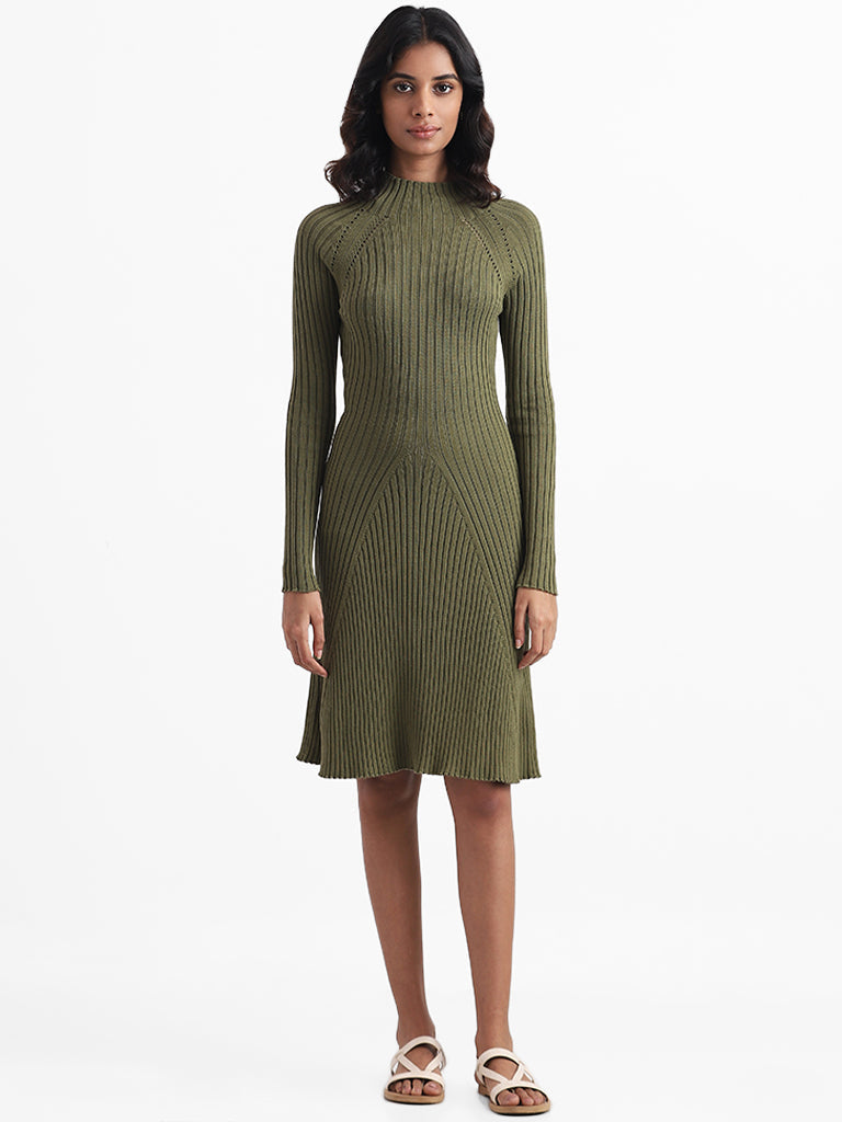 Nuon by West Olive Green Sweater Dress