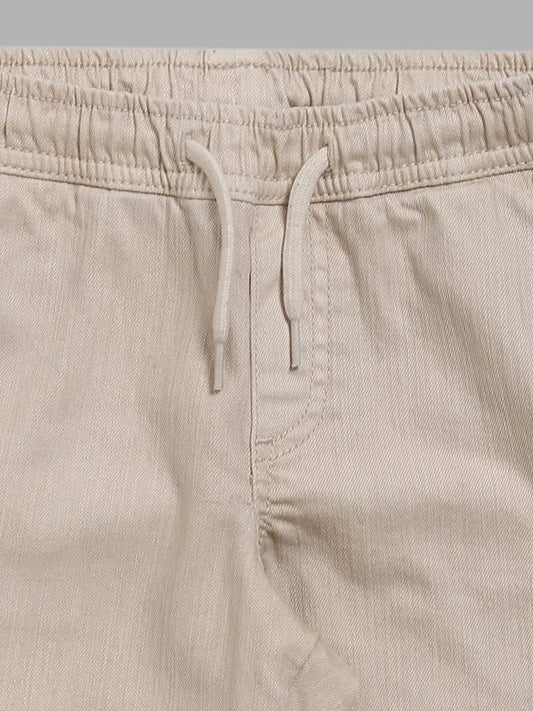 HOP Kids Solid Beige Joggers