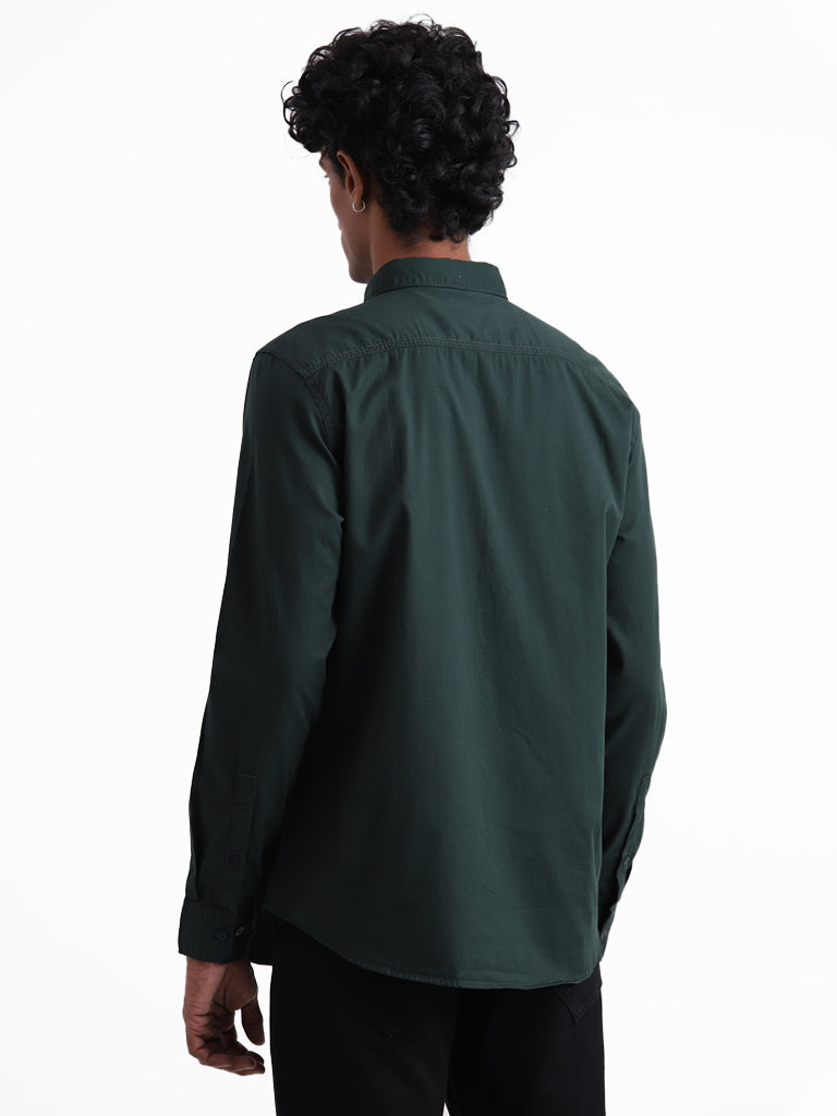 Nuon Emerald Green Slim-Fit Shirt