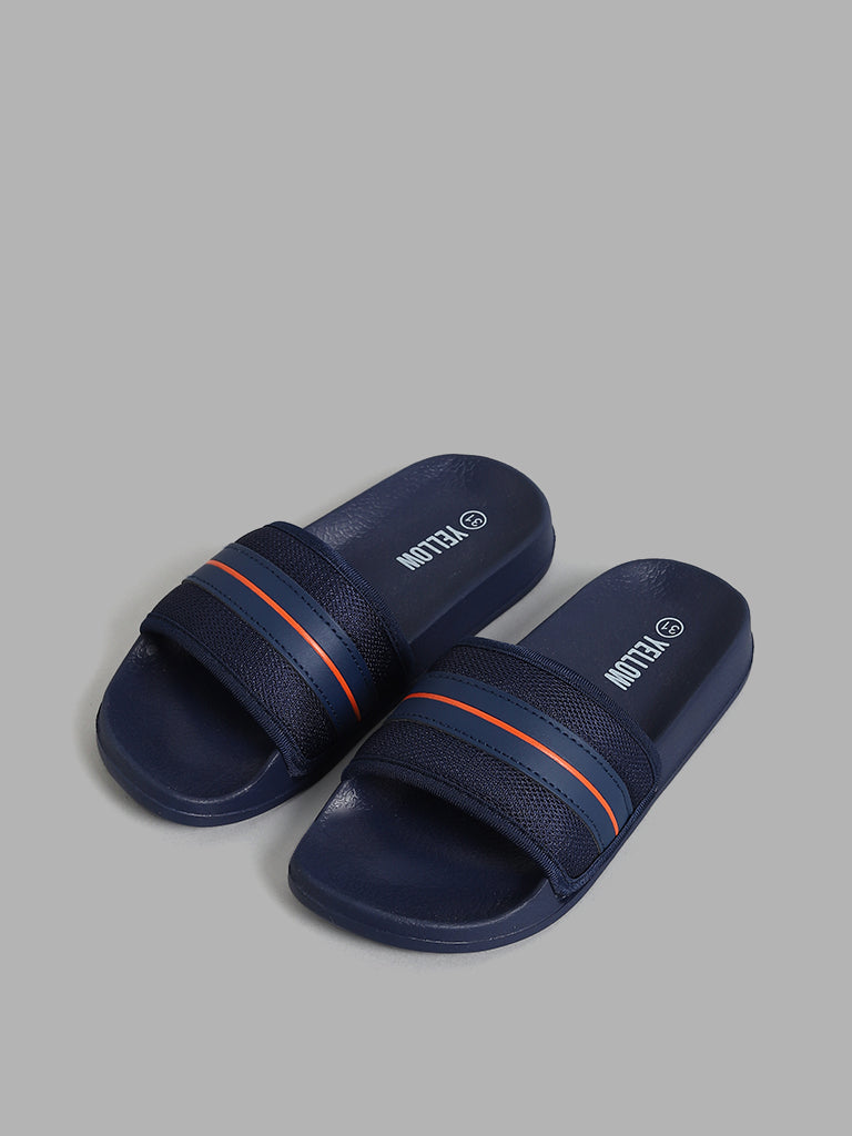 Yellow Navy Slip-On Slides