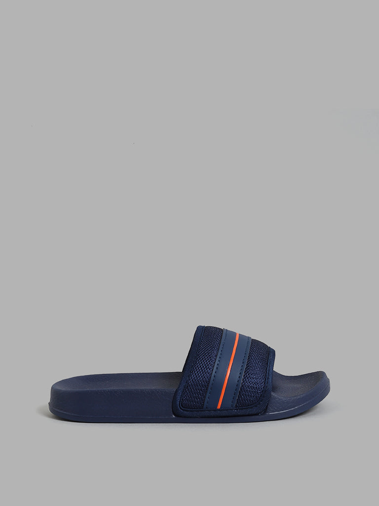 Yellow Navy Slip-On Slides