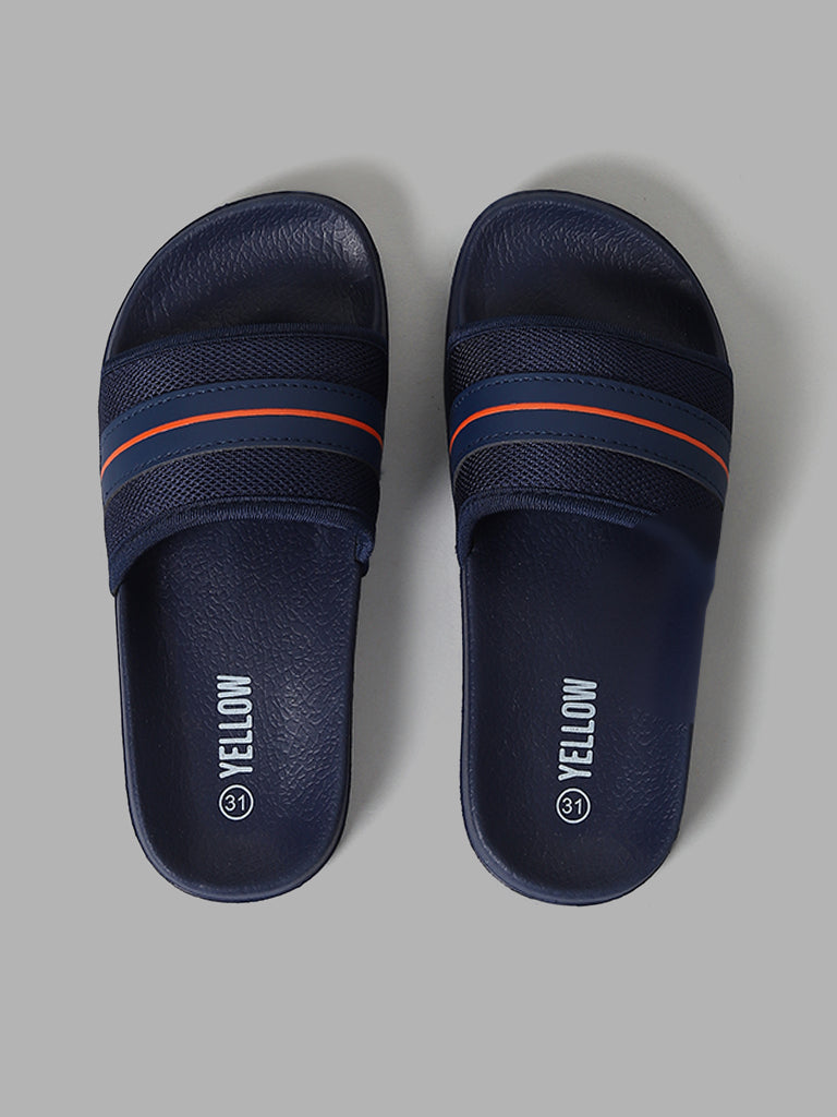 Yellow Navy Slip-On Slides