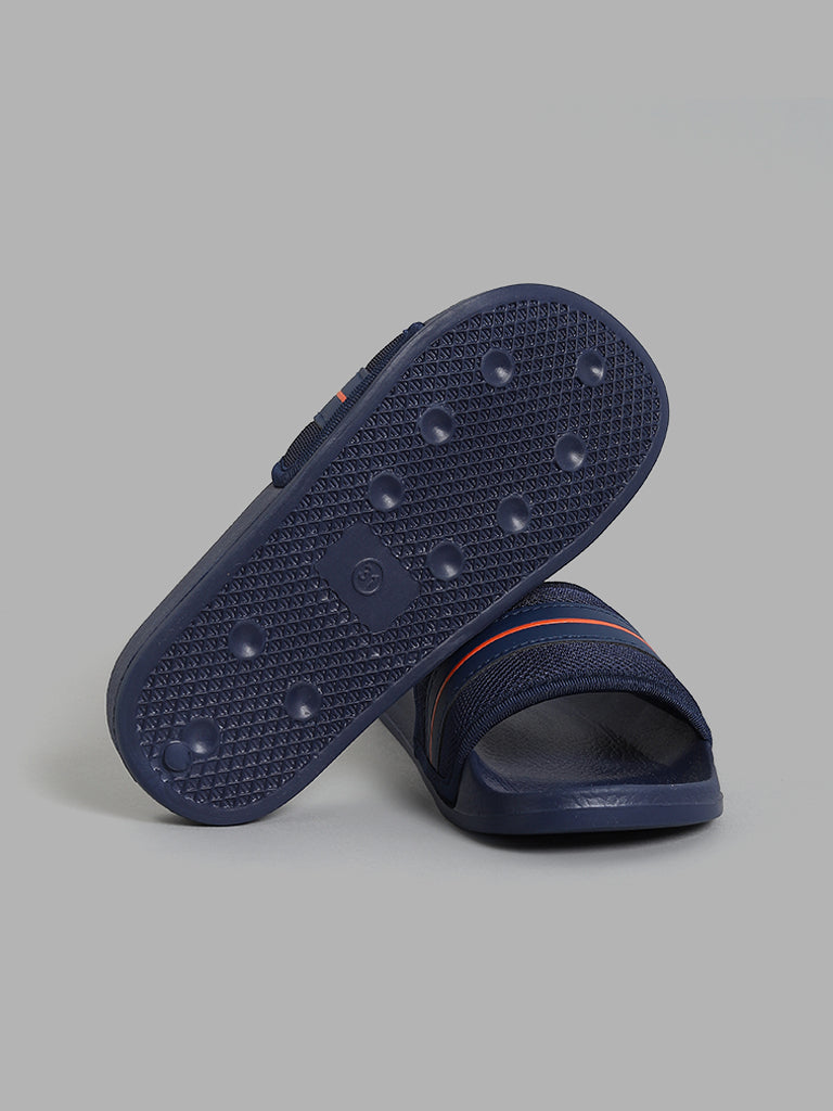 Yellow Navy Slip-On Slides