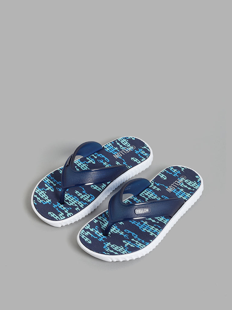 Yellow Navy Digital Printed Flip Flop