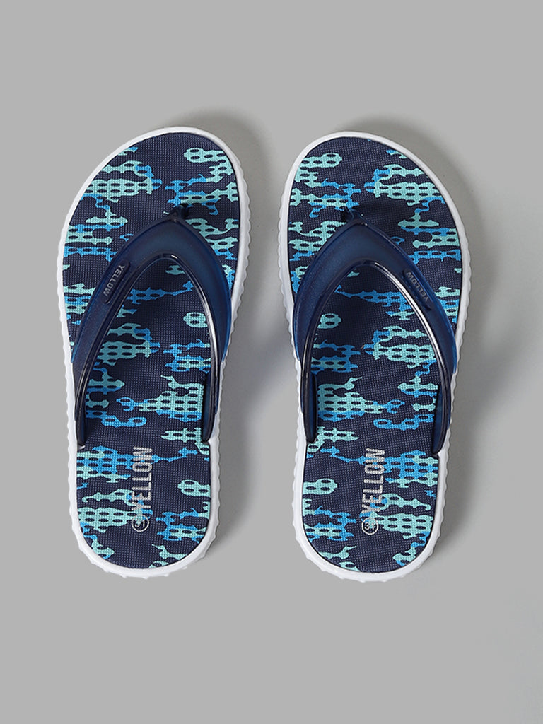 Yellow Navy Digital Printed Flip Flop