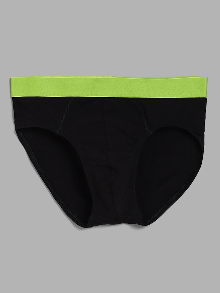 WES Lounge Black Cotton Briefs - Pack of 3