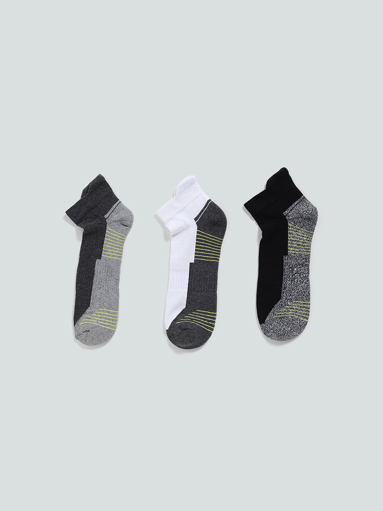 WES Lounge Black Trainer Socks - Pack of 3