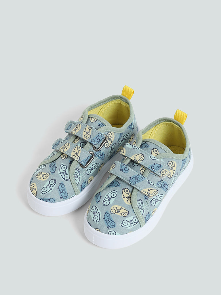 Yellow Sage Tractor Car Printed Shoes