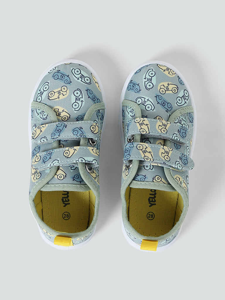 Yellow Sage Tractor Car Printed Shoes