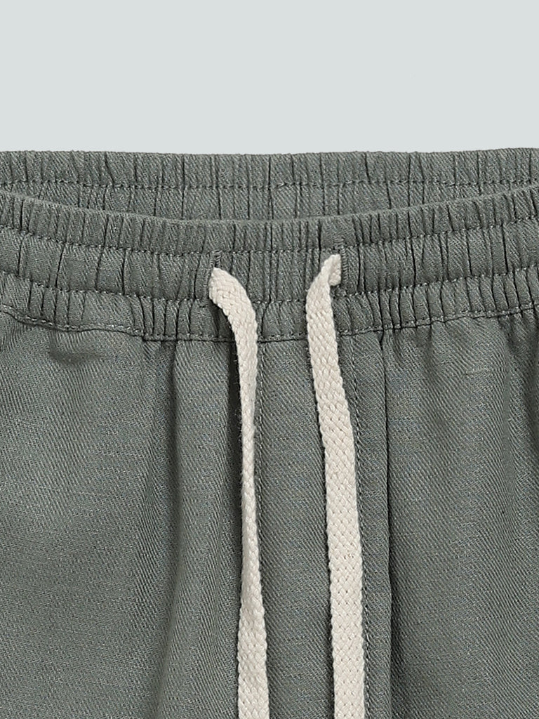 HOP Kids Solid Sage Green Trousers