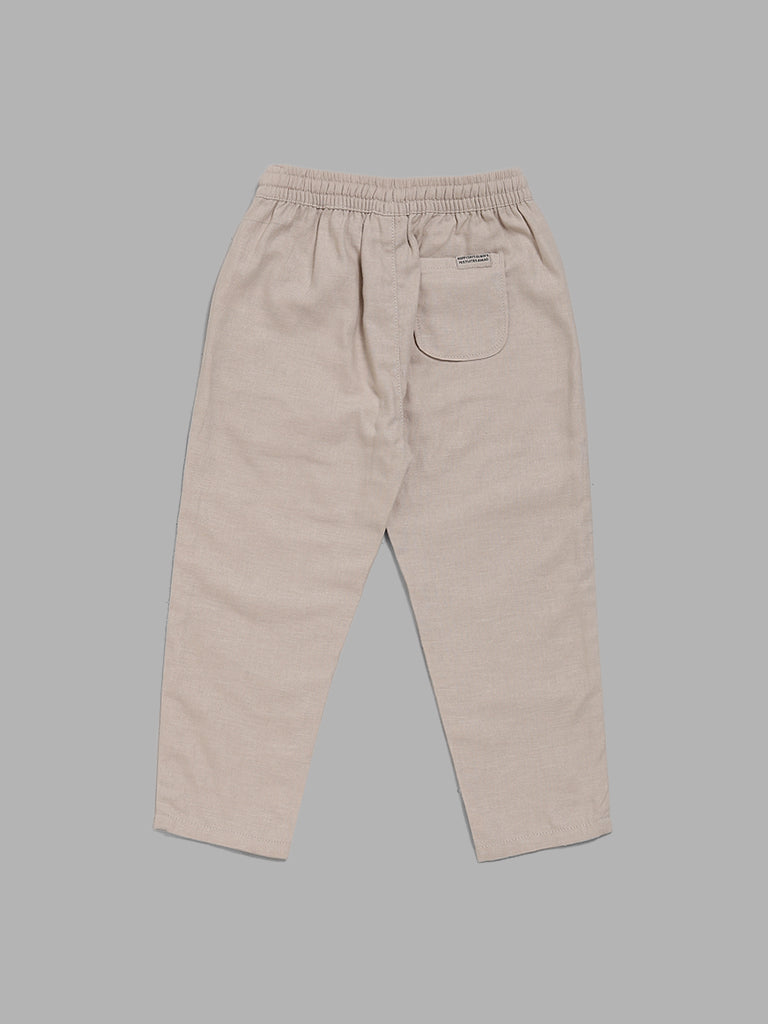 HOP Kids Beige Tapered Trousers