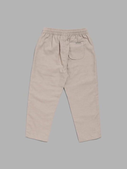 HOP Kids Beige Tapered Trousers