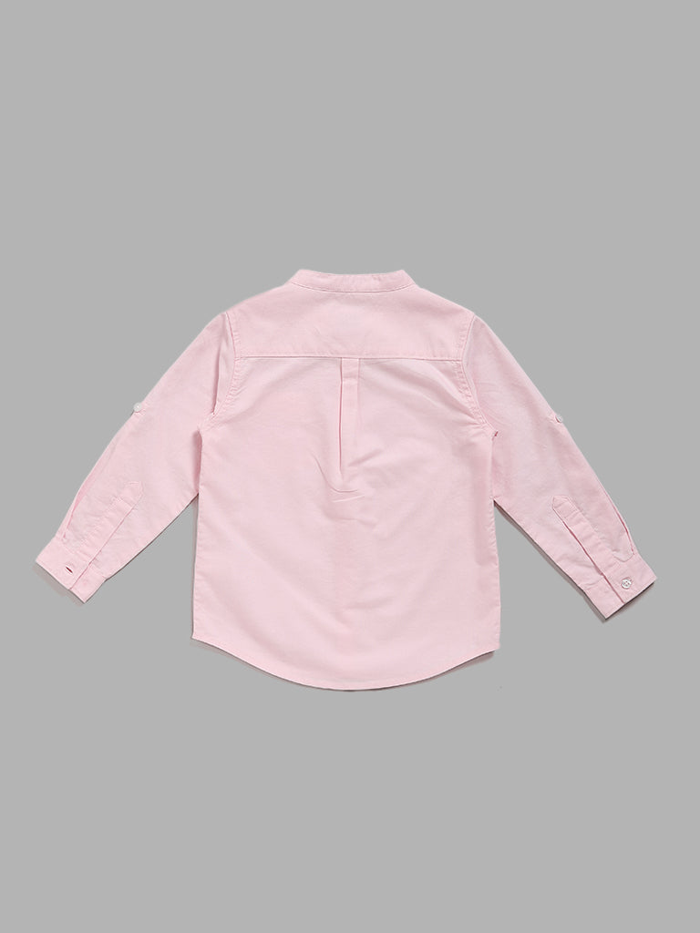 HOP Kids Plain Pink Casual Shirt