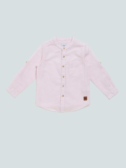 HOP Kids Solid Pink Relaxed Fit Shirt