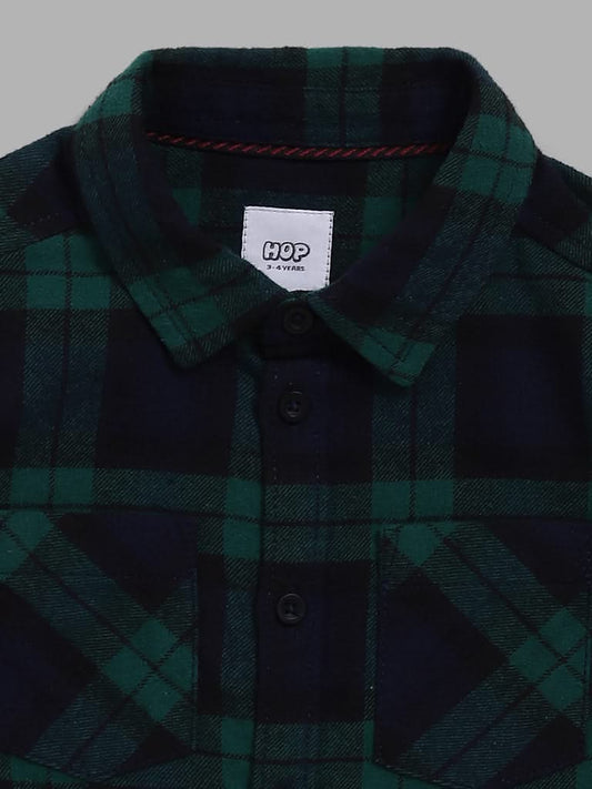 HOP Kids Green Checked Shirt