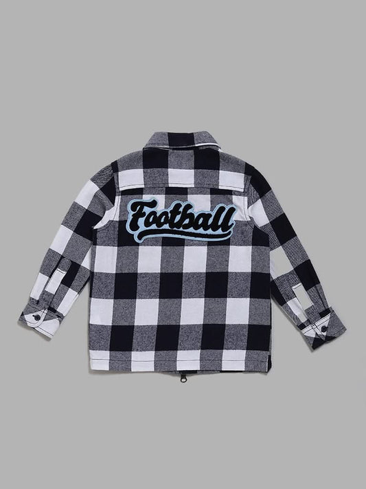 HOP Kids Black & White Checked Shirt