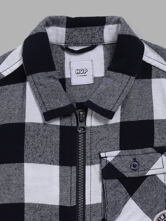 HOP Kids Black & White Checked Shirt