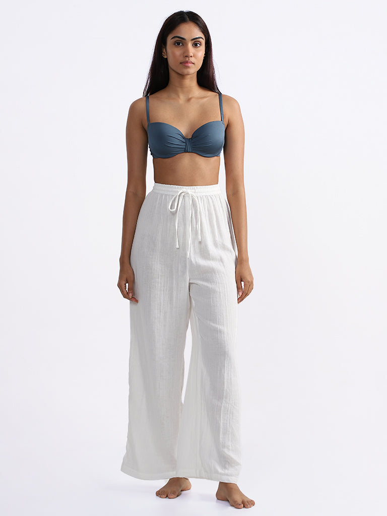 Wunderlove Plain White Relaxed Fit Beach Pants