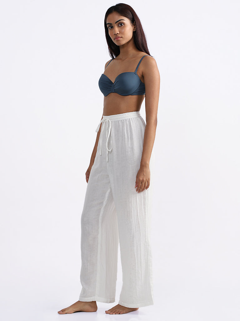 Wunderlove Plain White Relaxed Fit Beach Pants