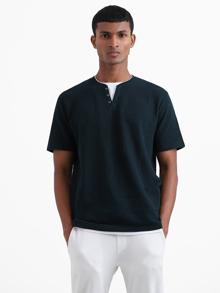 ETA Emerald Green Cotton Blend Slim-Fit T-Shirt