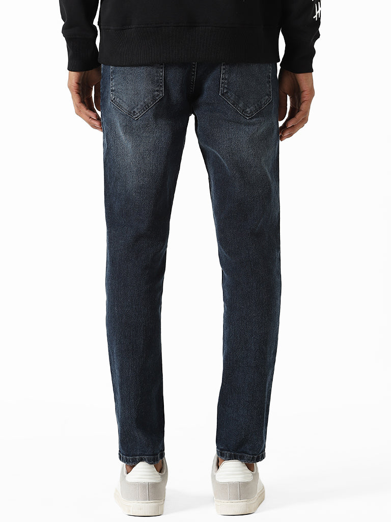 Nuon Dark Grey Straight - Fit Mid - Rise Jeans