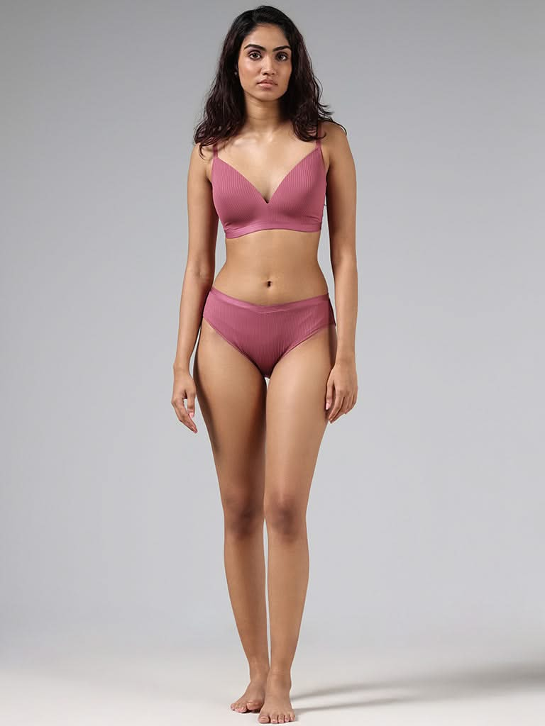 Wunderlove Dark Pink High Leg Brief