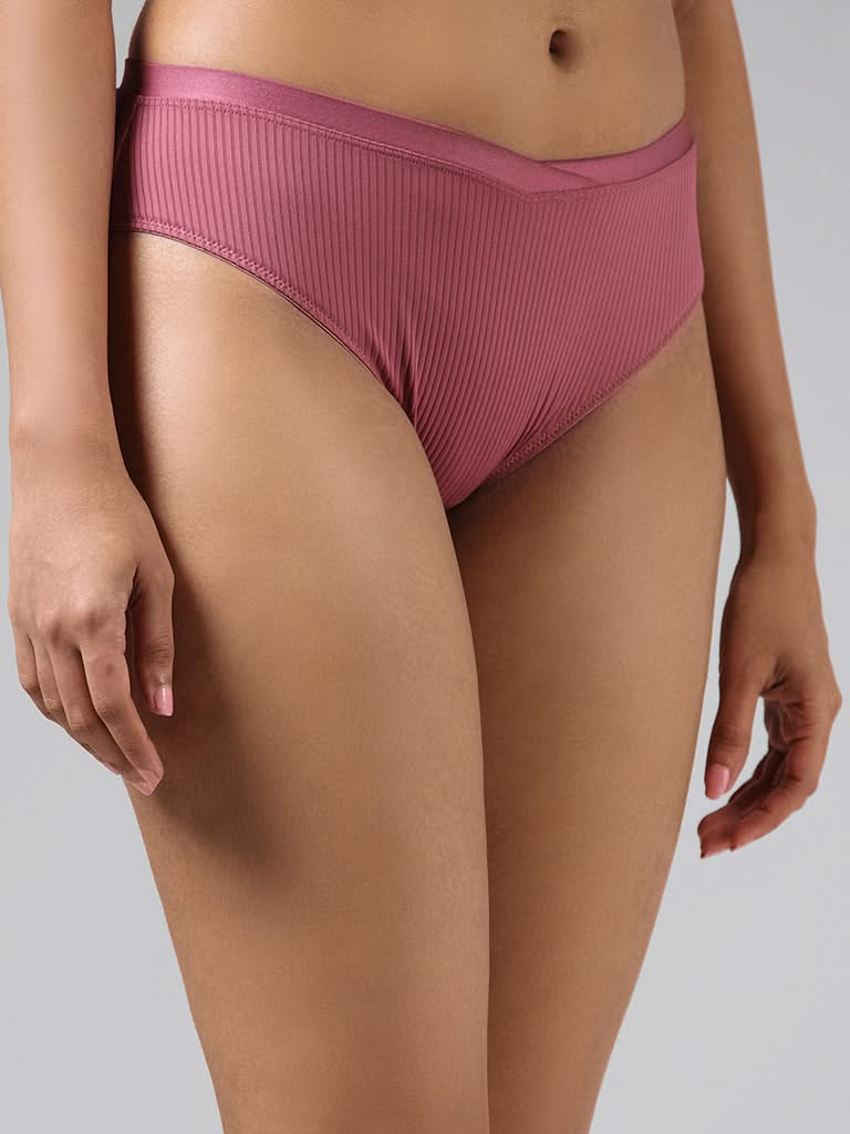 Wunderlove Dark Pink High Leg Brief