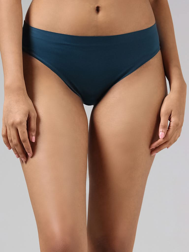 Wunderlove Teal Invisible High Leg Brief