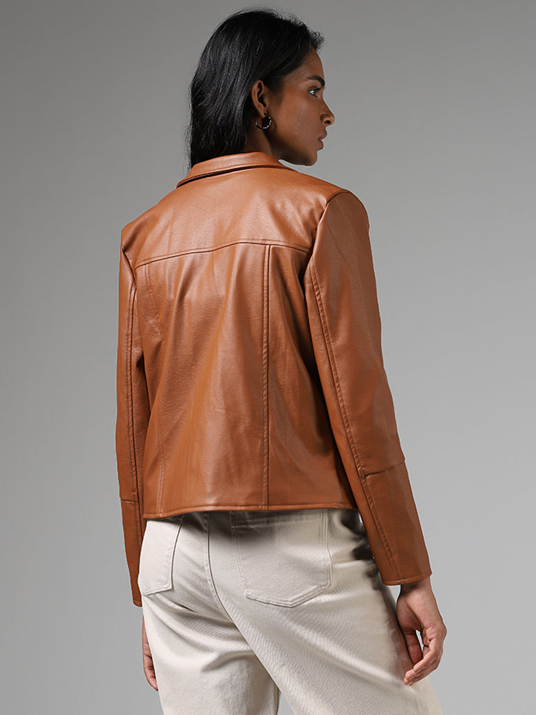 LOV Tan Brown Biker Jacket