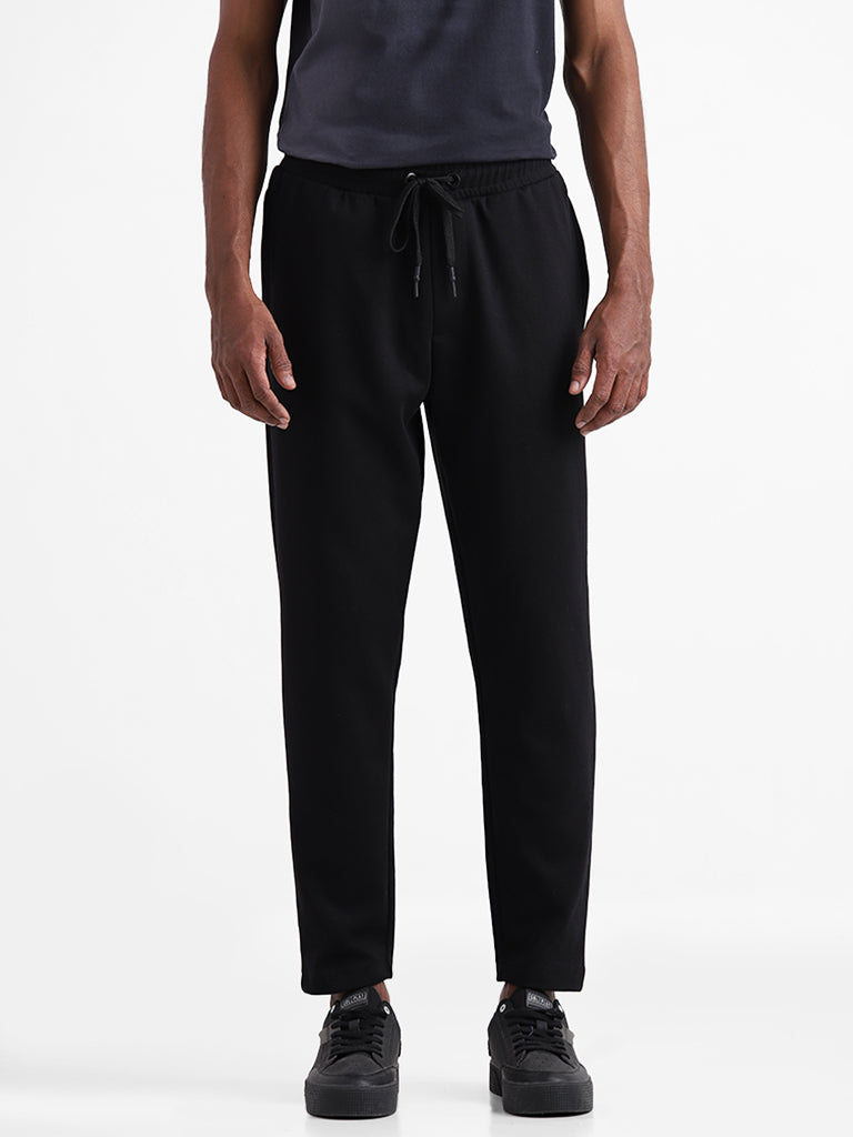 Studiofit Black Relaxed-Fit Mid-Rise Joggers