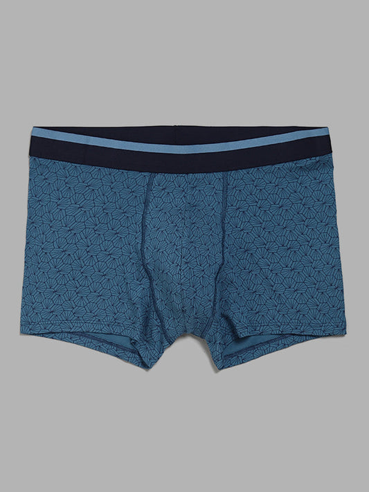 WES Lounge Blue Assorted Relaxed-Fit Trunks - Pack of 3