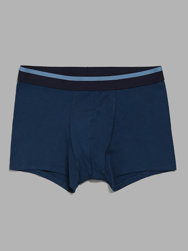 WES Lounge Blue Assorted Relaxed-Fit Trunks - Pack of 3