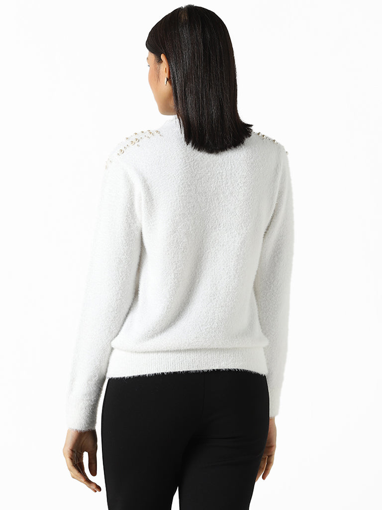 Wardrobe White Pearl Detail Sweater