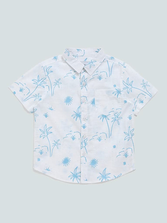 HOP Kids White Printed Shirt