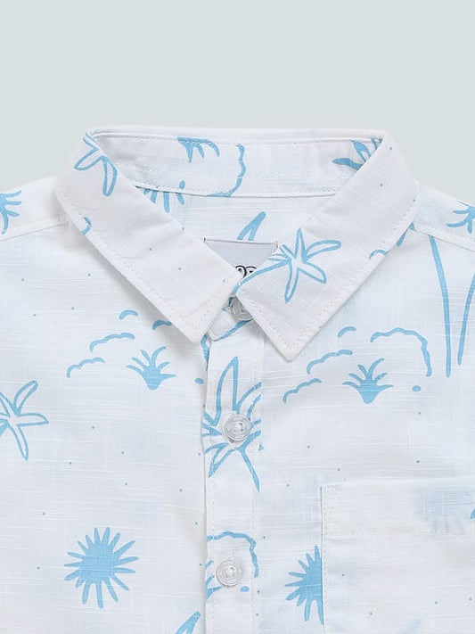 HOP Kids White Printed Shirt