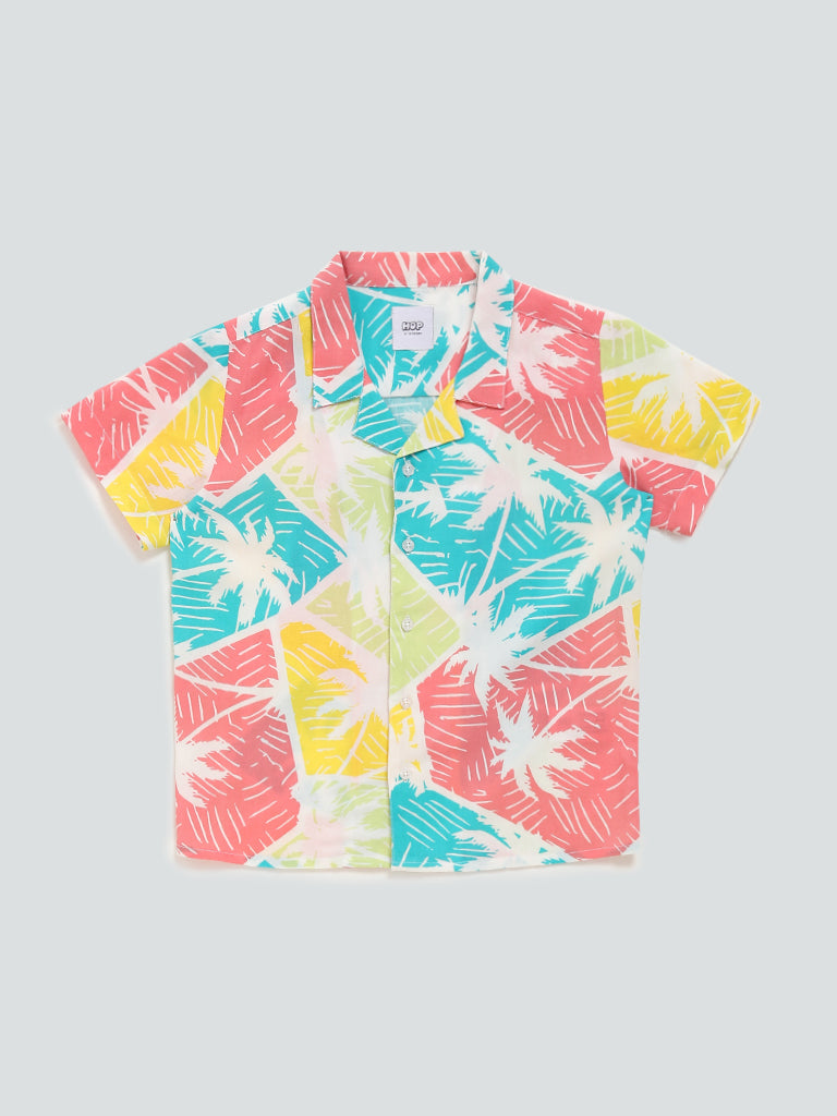 HOP Kids Tree Printed Multicolour Shirt