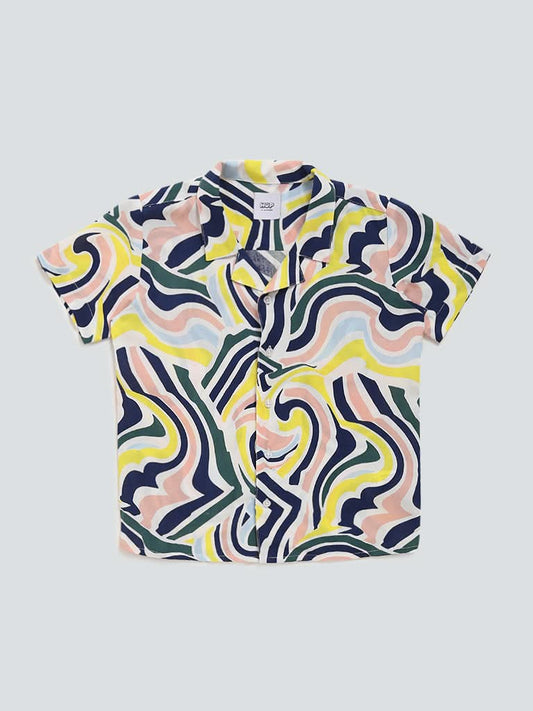 HOP Kids Stormy Printed Multicolour Shirt