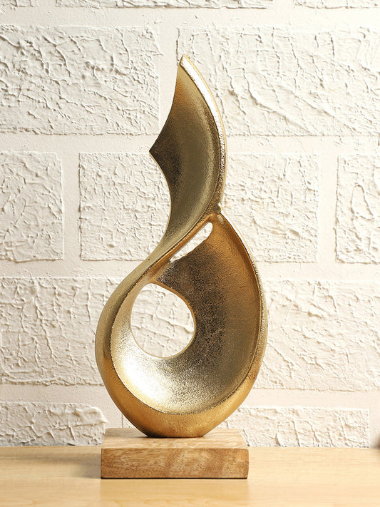 Westside Home Gold Metal Sculpture on Stand