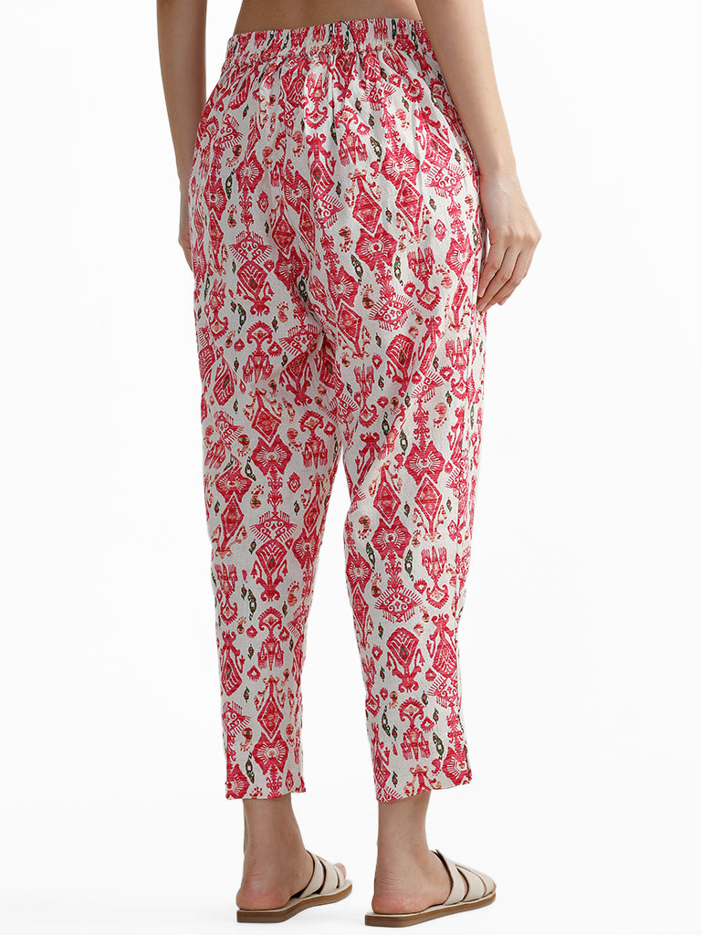 Utsa Fuchsia Ethnic Printed Pants