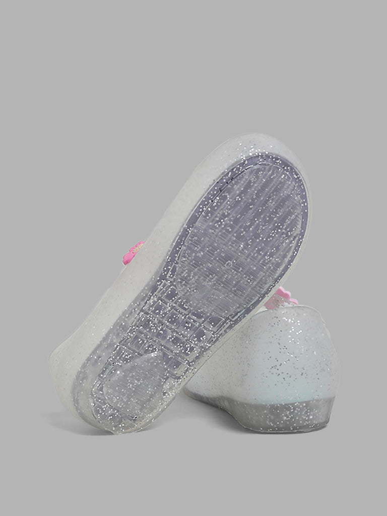 Yellow Mint Transparent Shimmer Ballerina Shoes