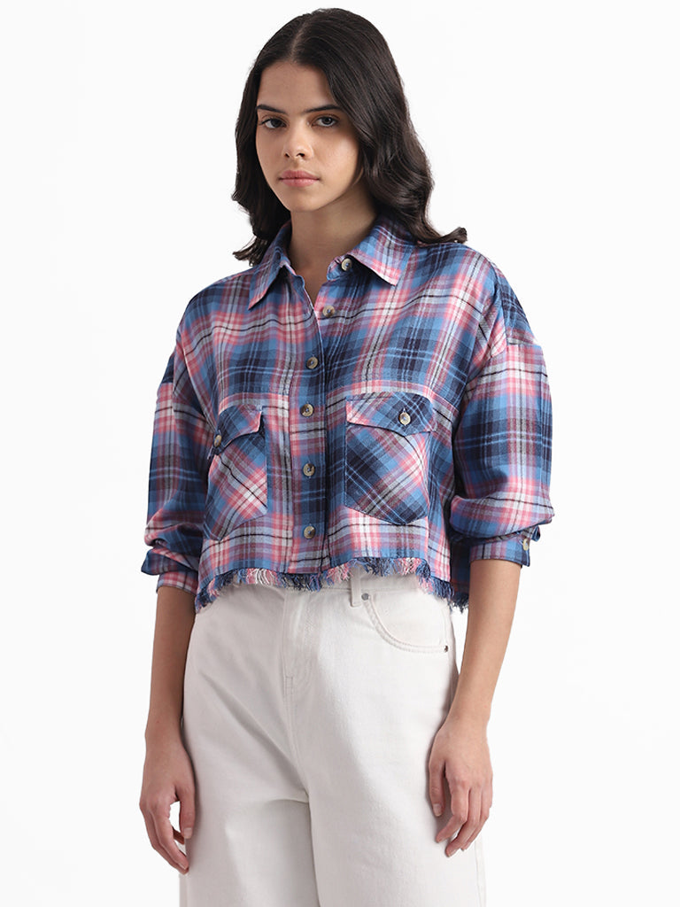 Nuon Blue & Pink Checkered Shirt