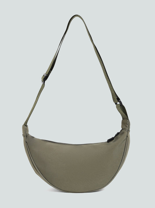 LOV Khaki Sling Cross Body Bag