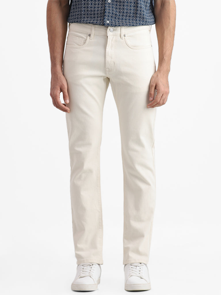 Ascot Cream Slim - Fit Mid - Rise Jeans