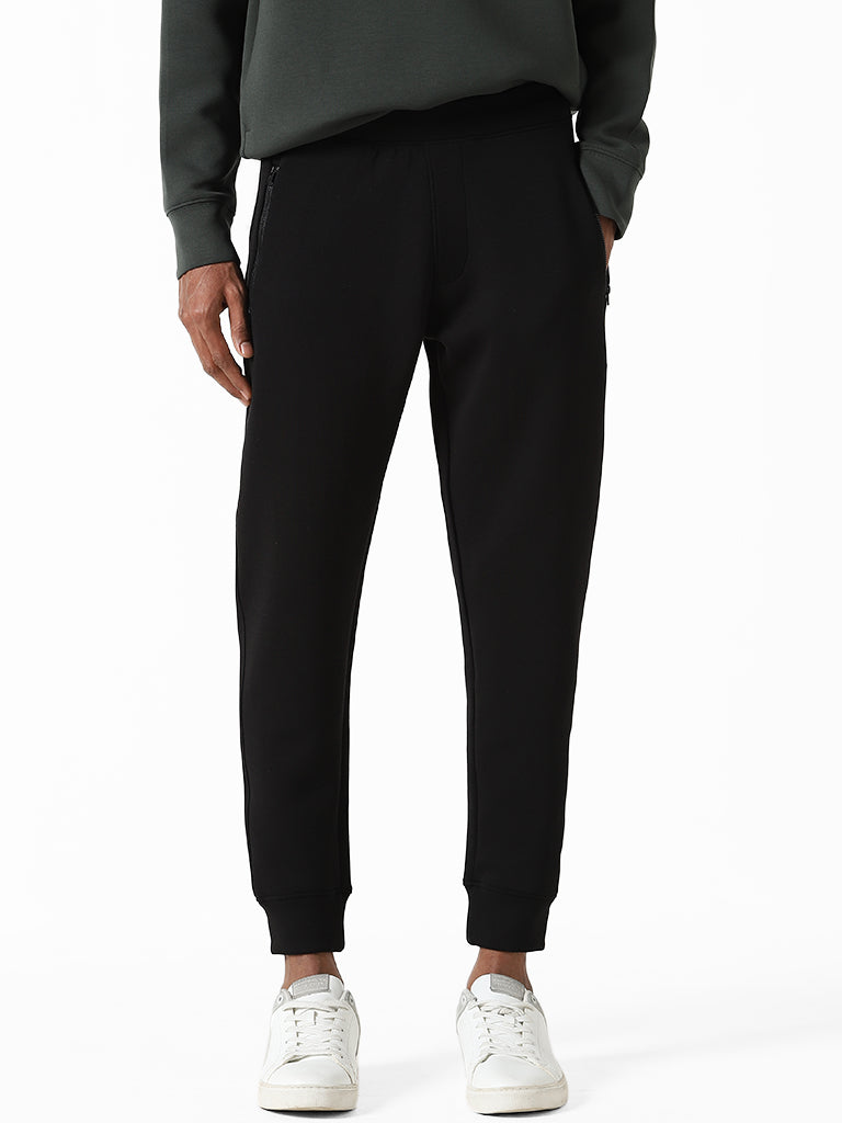 Studiofit Black Slim-Fit Mid-Rise Joggers