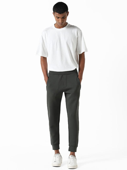 Studiofit Olive Slim-Fit Mid-Rise Joggers