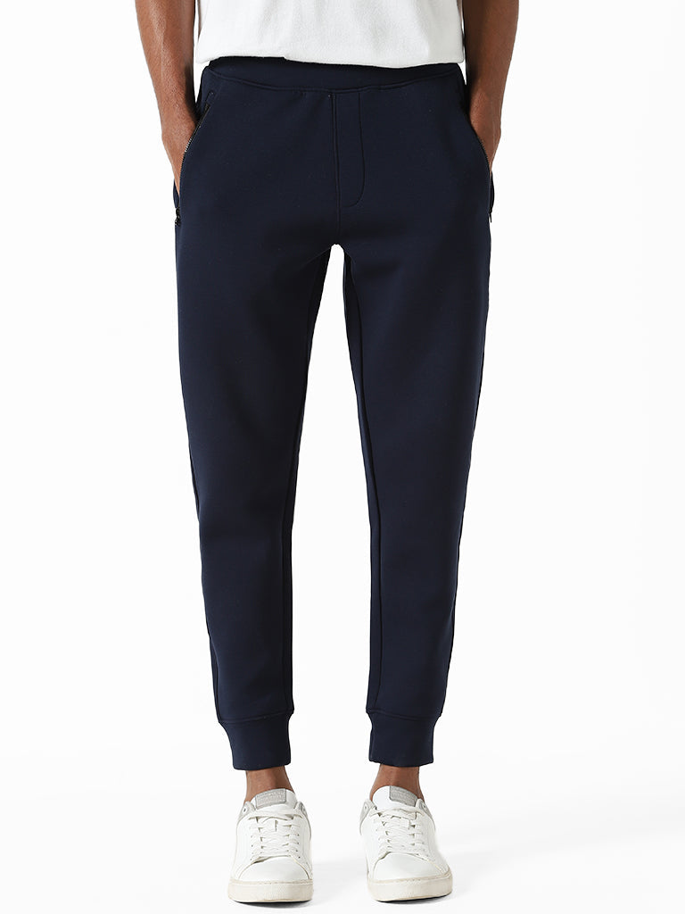 Studiofit Navy Slim-Fit Mid-Rise Joggers