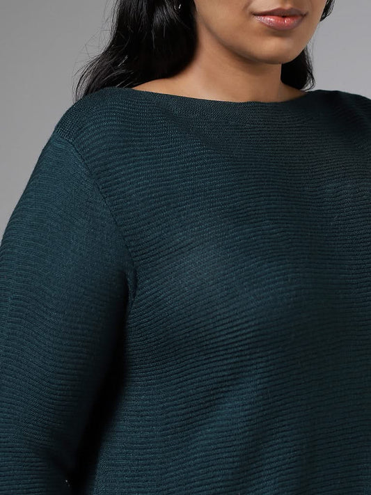 Gia Forest Green Knitted Long Sweater